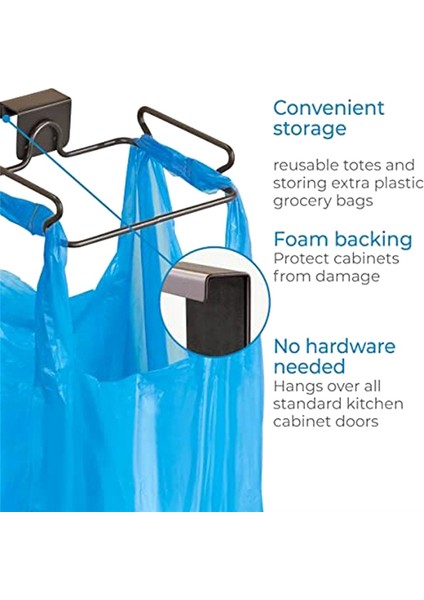 Asılı Paslanmaz Çelik Çöp Torbası Askı Dolap Kapı Arka Depolama Braketi Mutfak Malzemeleri (Yurt Dışından) modelleri