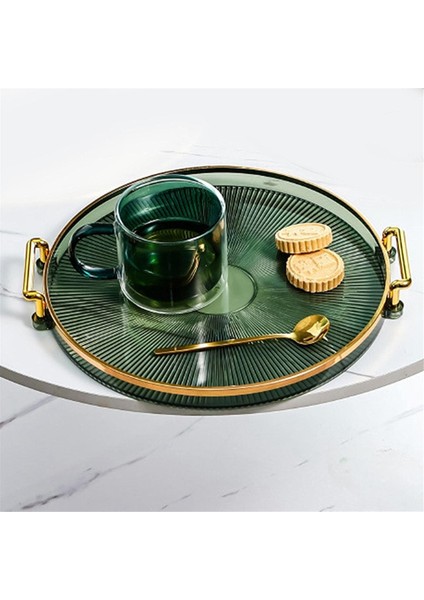 Lüks Servis Tepsisi, Kulplarla Kozmetik Parfüm Makyaj Ekranı Çok Fonksiyonlu Dekoratif Dekoratif Tepsi, Takı Tepsisi A (Yurt Dışından) fiyatları