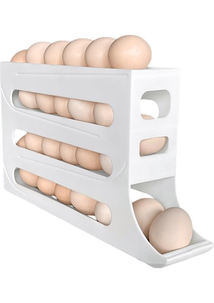 30 Yumurta Buzdolabı Için Yumurta Tutucu -Auto Haddeleme Buzdolabı Yumurta Organizatörü, Uzay Kurtarıcı Yumurta Dispenser Tutucu, 4 Katmanlı Buzdolabı Beyaz (Yurt Dışından) fiyatları