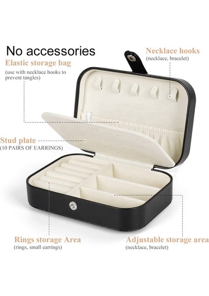 Çift Katman Seyahat Takı Organizatörü Pu Deri Taşınabilir Küçük Seyahat Takı Kılıfı Kadın Kızlar, Siyah (Yurt Dışından) fiyatları