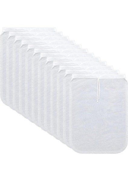 12 Adet Fındık Süt Torbası Yeniden Kullanılabilir Gıda Güvenli Naylon Torba Süzgeç Söndürme Sütü Örgü Çanta Badem, Kahve, Meyve Suları (Yurt Dışından)