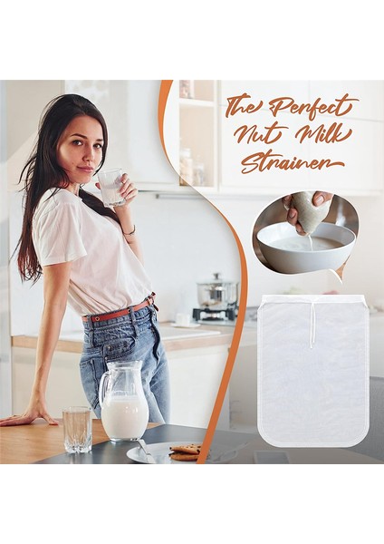 12 Adet Fındık Süt Torbası Yeniden Kullanılabilir Gıda Güvenli Naylon Torba Süzgeç Söndürme Sütü Örgü Çanta Badem, Kahve, Meyve Suları (Yurt Dışından) fiyatları