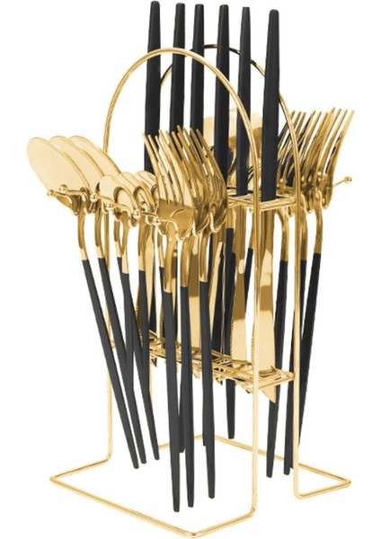 24 Adet Sofra Takımı Stand Stand Yemek Takımı Seti Paslanmaz Çelik Çatal Takım Seti Partisi Için Set 6 A Için Herhangi Bir Fesur Servisi (Yurt Dışından)