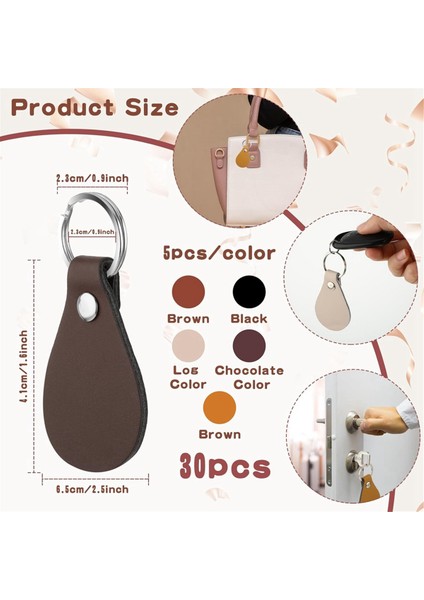 30 Adet Deri Anahtarlık Pu Deri Anahtar Fobs ve Anahtarlık ve Anahtarlık Halkası Süblimasyon Anahtarlık Boşlukları (Yurt Dışından) modelleri