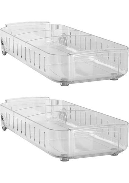 2 Paket Buzdolabı Çekmecesi Depolama Kutusu Mutfak Dondurucu Bölme Saklama Kutusu Ürünleri Saklama Kutusu (Büyük) (Yurt Dışından)