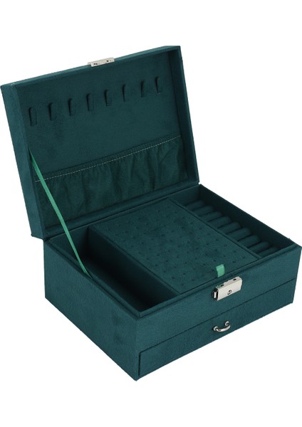 Takı Kutusu Organizatörü, Büyük Kolye Takı Depolama Organizatör Çekmece Kilitli Kadın Mücevher Ekran Tutucu Kılıf (Yurt Dışından) modelleri