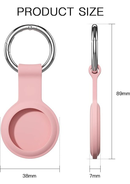 Airtag Kılıf Anahtarlığı Için Uyumludur, Silikon Koruyucu Kapak Key Ring-4 Paket Kırmızı/beyaz/sarı/pembe ile Güvenli Tutucu (Yurt Dışından) modelleri