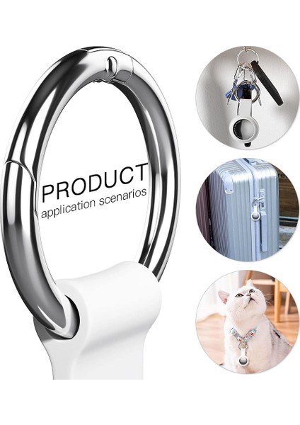 Airtag Kılıf Anahtarlığı Için Uyumludur, Silikon Koruyucu Kapak Key Ring-4 Paket Kırmızı/beyaz/sarı/pembe ile Güvenli Tutucu (Yurt Dışından) indirimleri