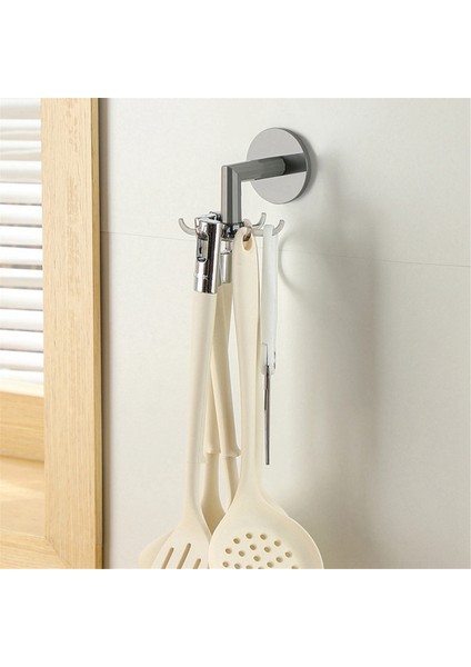 4pcs Dönen Duvara Monte Depolama Rafı Küvet Için Mutfak Eşyaları ve Havlular Için Kancalı Şeffaf-Beyaz (Yurt Dışından) fırsatları