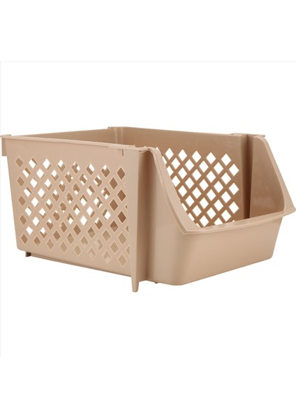 Istiflenebilir Plastik Sepet Mutfak Depolama Sepeti Meyve ve Sebze Plastik Depolama Sepeti Plastik Depolama Rafı (Bej) (Yurt Dışından) fiyatları