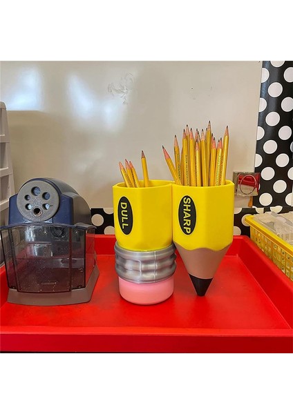 Pencil Pal Organizer, Yeni Keskin Doku Kalem Tutucu, Sevimli Kalem Depolama Organizatörü Masaüstü Aksesuarları Sarı (Yurt Dışından) indirimleri