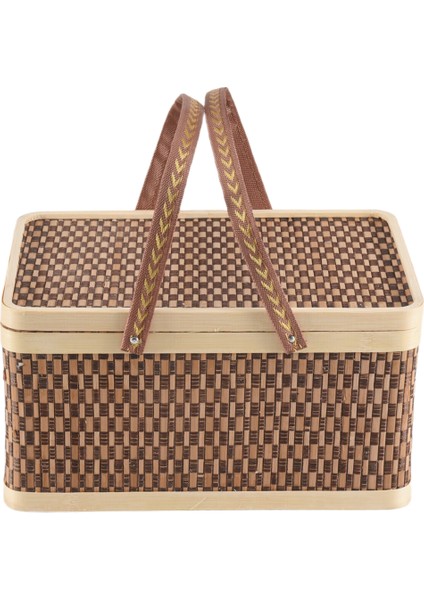 Yeni Bambu Sepet Doğal -Dostu Dokuma Sepet Bambu Piknik Sepeti Kapak El Azacıları Ekmek Depolama Sepeti (Yurt Dışından) fiyatları