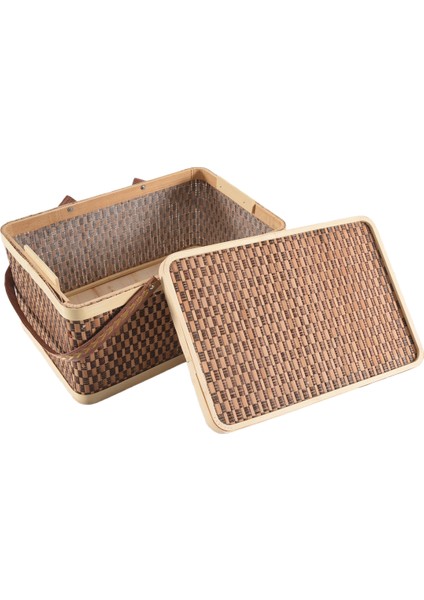 Yeni Bambu Sepet Doğal -Dostu Dokuma Sepet Bambu Piknik Sepeti Kapak El Azacıları Ekmek Depolama Sepeti (Yurt Dışından) indirimleri