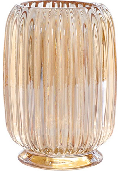 Cam Makyaj Fırçası Tutucu, Kristal Kozmetik Makyaj Organizatörü Eyeliners Kalem Tutucu Organizatör, Cam Çizgili Vazo B (Yurt Dışından)