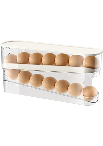 Buzdolabı Yumurta Depolama Kutusu Otomatik Kaydırma Yumurta Evi Büyük Kapasiteli Mutfak Özel Rulo Yumurta S (Yurt Dışından)