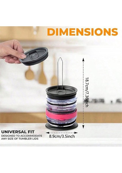 4 Paket Katlanabilir Tumbler Kapak Organizatörü, Alan Kurtarıcı Tasarım, Kararlı Kalın Kauçuk Base Bardak Kapaklar Organizatör, Bağımsız (Yurt Dışından) fiyatları