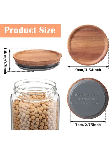 12PCS 3.5 Inç Genişliğinde Ağız Mason Kavanoz Kapakları Yeniden Kullanılabilir Konserve Kapakları Ahşap Mason Kavanoz Kapakları Hava Geçirmez Silikon Conta (Yurt Dışından) fırsatları