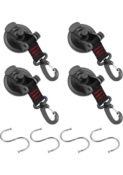 Emme Fincanı Bağlantı Ile, 4 Parçalı Vantuz Kancaları Ekstra Güçlü Emme Fincanı Montaj Kancaları Araba Için (Yurt Dışından)