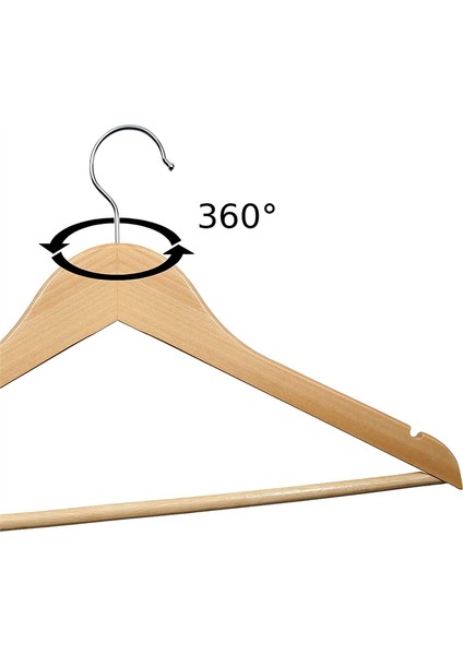10 x Ahşap Giysi Askıları 44.5 x 23CM Ahşap Askılar Ahşap Giysiler Askı 360 Derece Rotasyon (Yurt Dışından) fırsatları