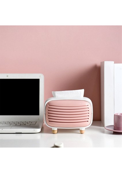 Radyo Tipi Doku Kutusu Kasa Konteyner Kağıt Havlu Tutucu Oturma Odası Ev Dekor, Uygun ve Kullanışlı Mavi Mor (Yurt Dışından)