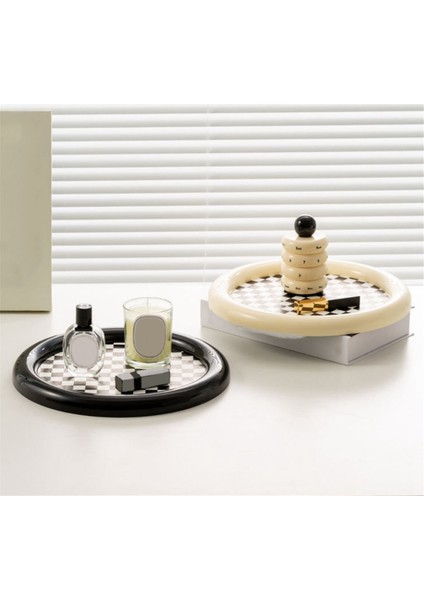 Banyo Rujlar Kozmetik Depolama Tepsisi Şık Izgara Mücevher Tepsisi Aromaterapi Tutucu Parti Içecekleri Servis Plakalar C-C (Yurt Dışından) indirimleri