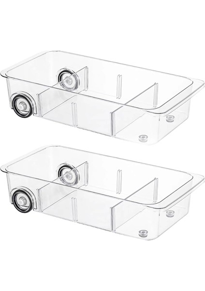 2 Adet Buzdolabı Çekmecesi Organizatör ve Depolama Temiz Buzdolabı Organizatörü Tekerlekler Üzerinde, Kalın Yükseltme (Yurt Dışından) fiyatları