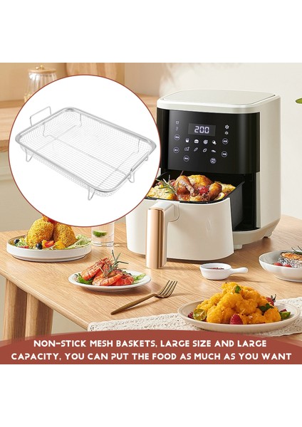 1pcs Fırın, Paslanmaz Çelik Izgara Sepeti, Yapışmaz Örgü Sepet, Hava Fritöz Tepsisi Tel Izgara Sepeti Için (Yurt Dışından) indirimleri