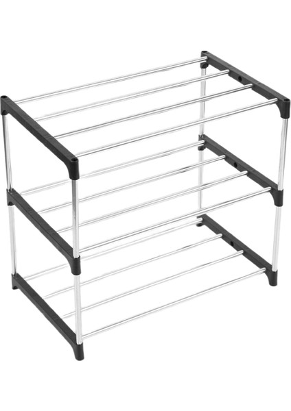 Istiflenebilir Küçük Ayakkabı Rafı, Giriş Yolu, Koridor ve Dolap Alanı Tasarruf Depolama ve Organizasyonu (3 Katmanlı, Siyah) (Yurt Dışından)