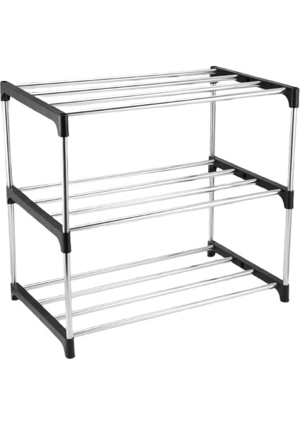 Istiflenebilir Küçük Ayakkabı Rafı, Giriş Yolu, Koridor ve Dolap Alanı Tasarruf Depolama ve Organizasyonu (3 Katmanlı, Siyah) (Yurt Dışından) fırsatları