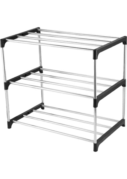 Istiflenebilir Küçük Ayakkabı Rafı, Giriş Yolu, Koridor ve Dolap Alanı Tasarruf Depolama ve Organizasyonu (3 Katmanlı, Siyah) (Yurt Dışından) indirimleri
