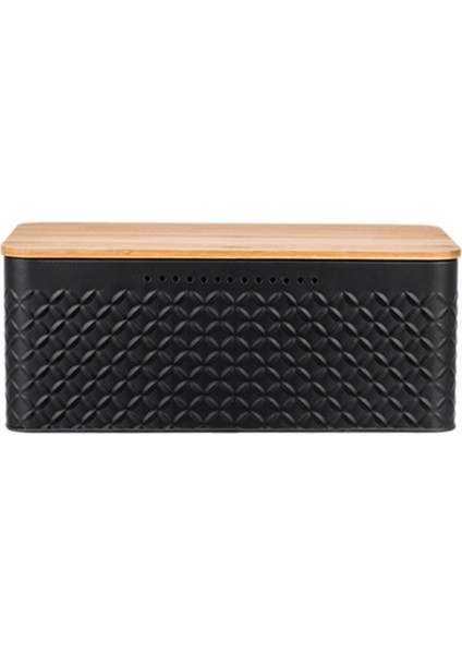 Ekmek Çöpü, Karbon Kaplama Sayesinde Yenilikçi Ekmek Kutusu, Bambu Kapak Siyah Dahil Entegre Havalandırma Delikleri ile (Yurt Dışından)