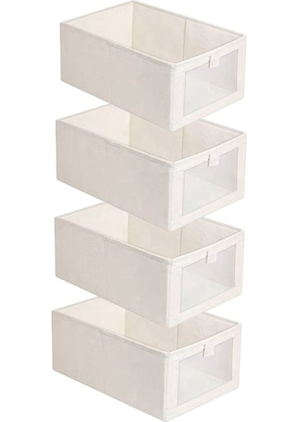 4 Paket Depolama Kutuları, Kıyafetler, Kot Pantolon, Dolap - Dolap Organizatörleri ve Depolama Bej Düzenlemek Için Depolama Kapları (Yurt Dışından)