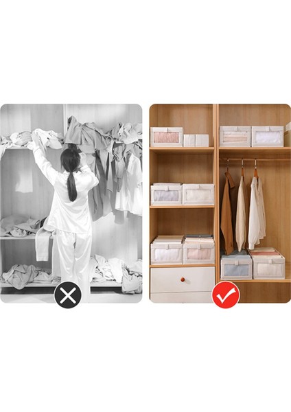 4 Paket Depolama Kutuları, Kıyafetler, Kot Pantolon, Dolap - Dolap Organizatörleri ve Depolama Bej Düzenlemek Için Depolama Kapları (Yurt Dışından) fırsatları