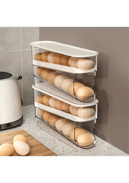 Buzdolabı Yumurta Depolama Kutusu Otomatik Kaydırma Yumurta Evi Büyük Kapasiteli Mutfak Özel Rulo Yumurta S (Yurt Dışından) fırsatları