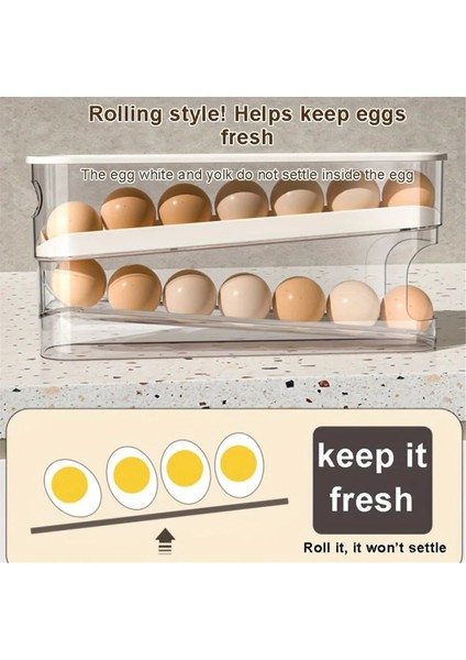 Buzdolabı Yumurta Depolama Kutusu Otomatik Kaydırma Yumurta Evi Büyük Kapasiteli Mutfak Özel Rulo Yumurta S (Yurt Dışından) indirimleri