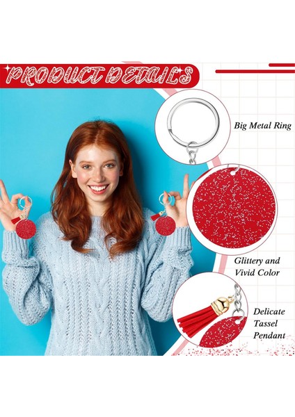 Akrilik Anahtarlık Boş Ring 1.97 Inç Parıltı Akrilik Boş Diy Anahtarlık Püskül Kırmızı (Yurt Dışından) fırsatları