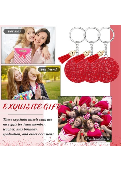 Akrilik Anahtarlık Boş Ring 1.97 Inç Parıltı Akrilik Boş Diy Anahtarlık Püskül Kırmızı (Yurt Dışından) indirimleri