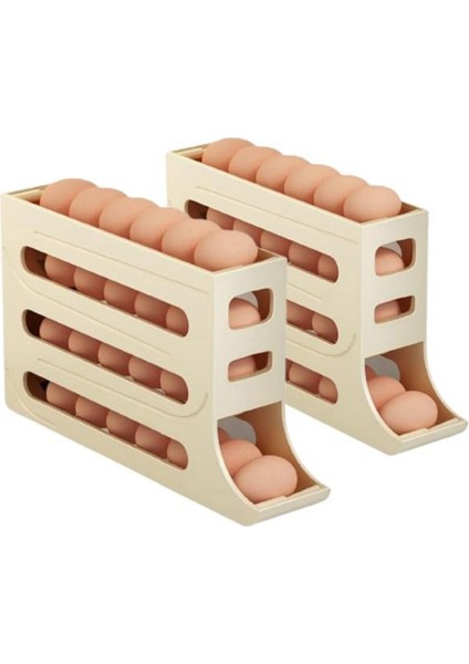 4 Katman Buzdolabı Için Yumurta Tutucu, Buzdolabı Için Yumurta Tutucu, Yumurta Dispenser Otomatik Haddeleme Yumurta Tepsisi 30 Yumurta Kremi Renk (Yurt Dışından) indirimleri