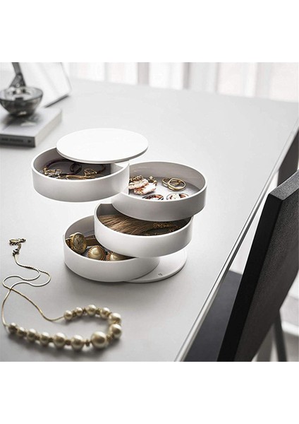 Takı Depolama Kutusu Dönen Takı Aksesuarları Depolama Tepsisi Kapak Kutusu Küpe Takı Depolama Kutusu Yeşil (Yurt Dışından) fırsatları