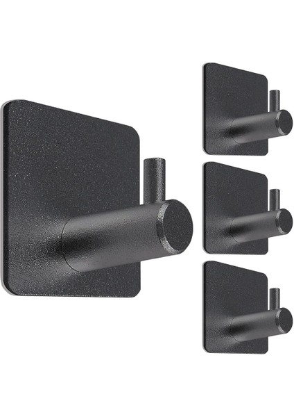 Ağır Hizmet Tipi Yapıştırıcı Kancalar, Kendi Yapışkan Kancalar, Kare - Ev Okulları ve Ofisler Için Düz Kanca (4pcs) Siyah (Yurt Dışından) indirimleri