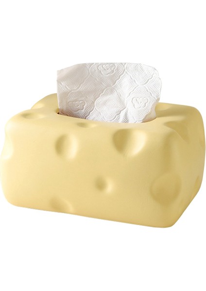 Peynir Şekli Doku Kutusu Çok Fonksiyonlu Seramik Kağıt Havlu Depolama Çantası Noslip Ped ile Mükemmel Kağıt Kasa Dağıtıcı (Yurt Dışından)