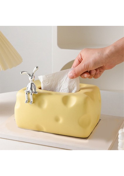 Peynir Şekli Doku Kutusu Çok Fonksiyonlu Seramik Kağıt Havlu Depolama Çantası Noslip Ped ile Mükemmel Kağıt Kasa Dağıtıcı (Yurt Dışından) fiyatları