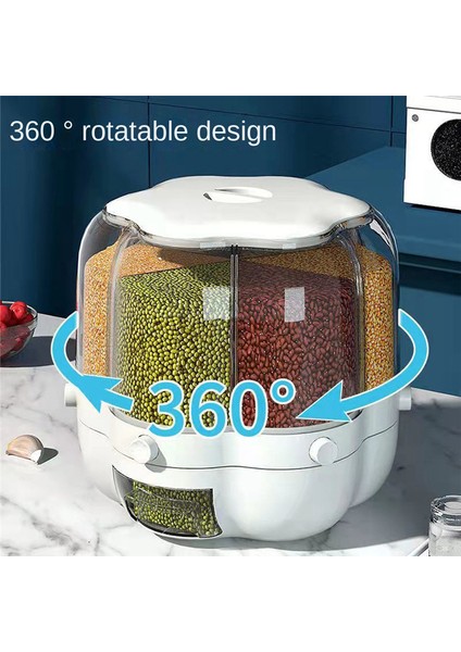 Ana Sayfa Gıda Konteyneri Döner Pirinç Fıçıları Mühürlü Tahıl Dispenser Mutfak Yemek Depolama Konteyneri Beyaz 6.5kg (Yurt Dışından) fırsatları