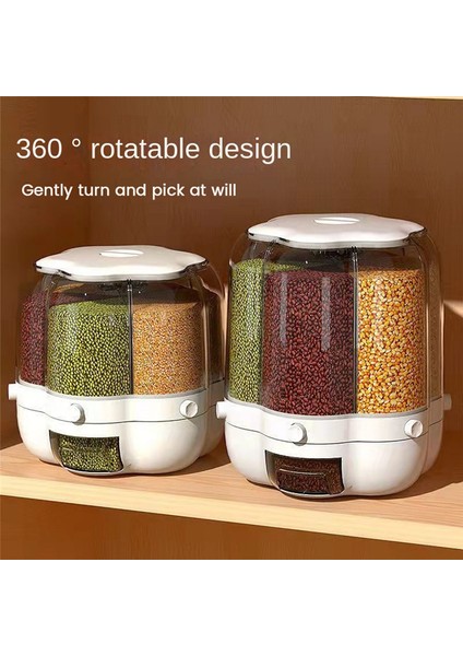 Ana Sayfa Gıda Konteyneri Döner Pirinç Fıçıları Mühürlü Tahıl Dispenser Mutfak Yemek Depolama Konteyneri Beyaz 6.5kg (Yurt Dışından) indirimleri