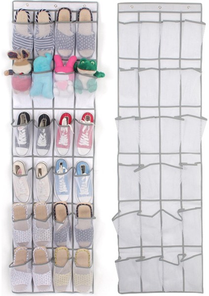 24 Örgü Kapı Geri Dokuma Olmayan Ayakkabı Depolama Asma Çanta, Örgü Cep, Terlik Depolama Torbası Kapı Organizatör Kahverengi (Yurt Dışından) indirimleri