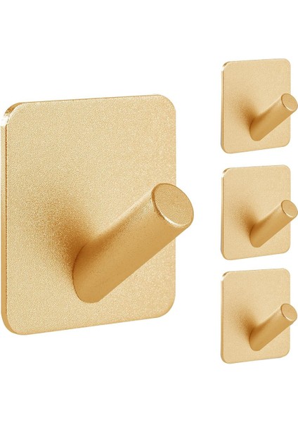 Ağır Hizmet Tipi Yapışkan Kancalar, Kendi Yapışkan Kancalar, Ev Okulları ve Ofisler Için Kare Eğik Kancalar (4pcs) Altın (Yurt Dışından)