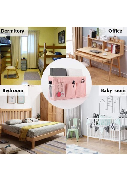 2 Paket Başucu Caddy/yatak Başucu Asma Depolama Çantası Hastane Yatakları Için Dergi Organize Etme Bebek Odası (Pembe) (Yurt Dışından) indirimleri