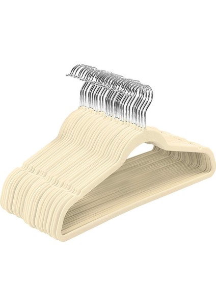 Ince Kadife, Kaymaz Takım Elbise Askıları Ceket Askısı, Bej Gümüş Kanca (Yurt Dışından)