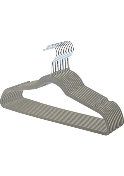 Ince Kadife, Kaymaz Takım Elbise Askıları Ceket Askısı, Bej Gümüş Kanca (Yurt Dışından) fırsatları