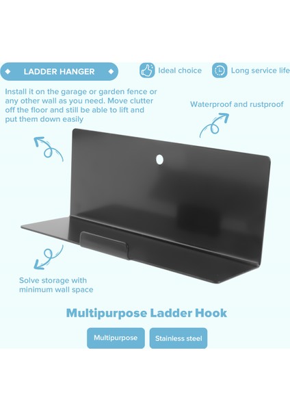 Ağır Hizmet Tipi Merdiven Askı-Duvarı Montaj Merdiven Kancaları, Garaj Için Depolama Çark Çantası Askıları Için Duvar-1 Paketi (Yurt Dışından) indirimleri